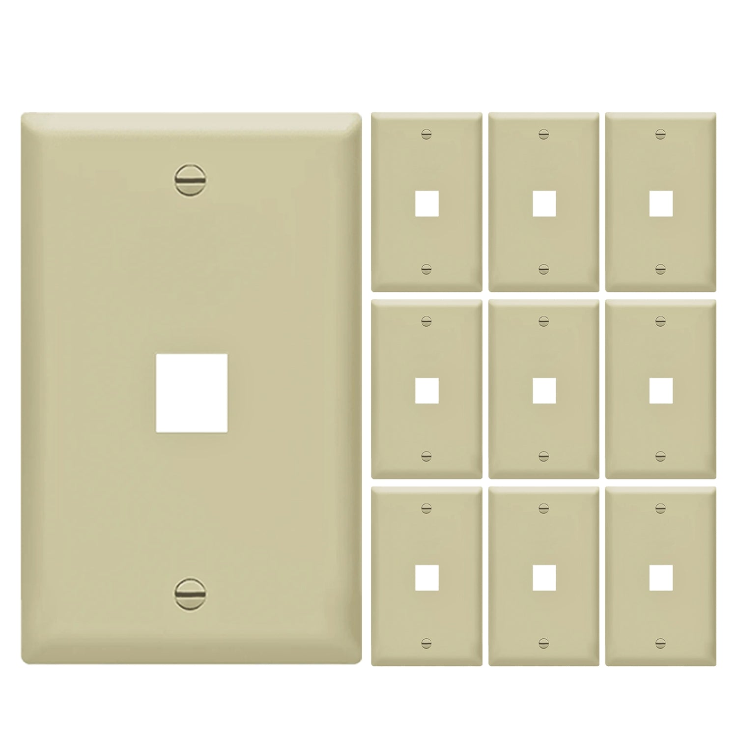 Enerlites Multimedia Face Plates 1-Port 1-Gang Keystone