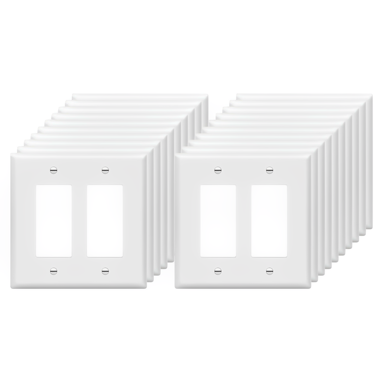 Enerlites Matte Finish Decorator/GFCI Two-Gang Wall Plate, Mid-Size