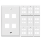 Enerlites Multimedia Face Plates 4-Port 1-Gang Keystone