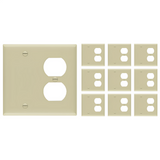Enerlites Combination Two-Gang Wall Plate – Blank and Duplex Receptacle