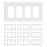 Enerlites Decorator/GFCI Four-Gang Wall Plate, Mid-Size