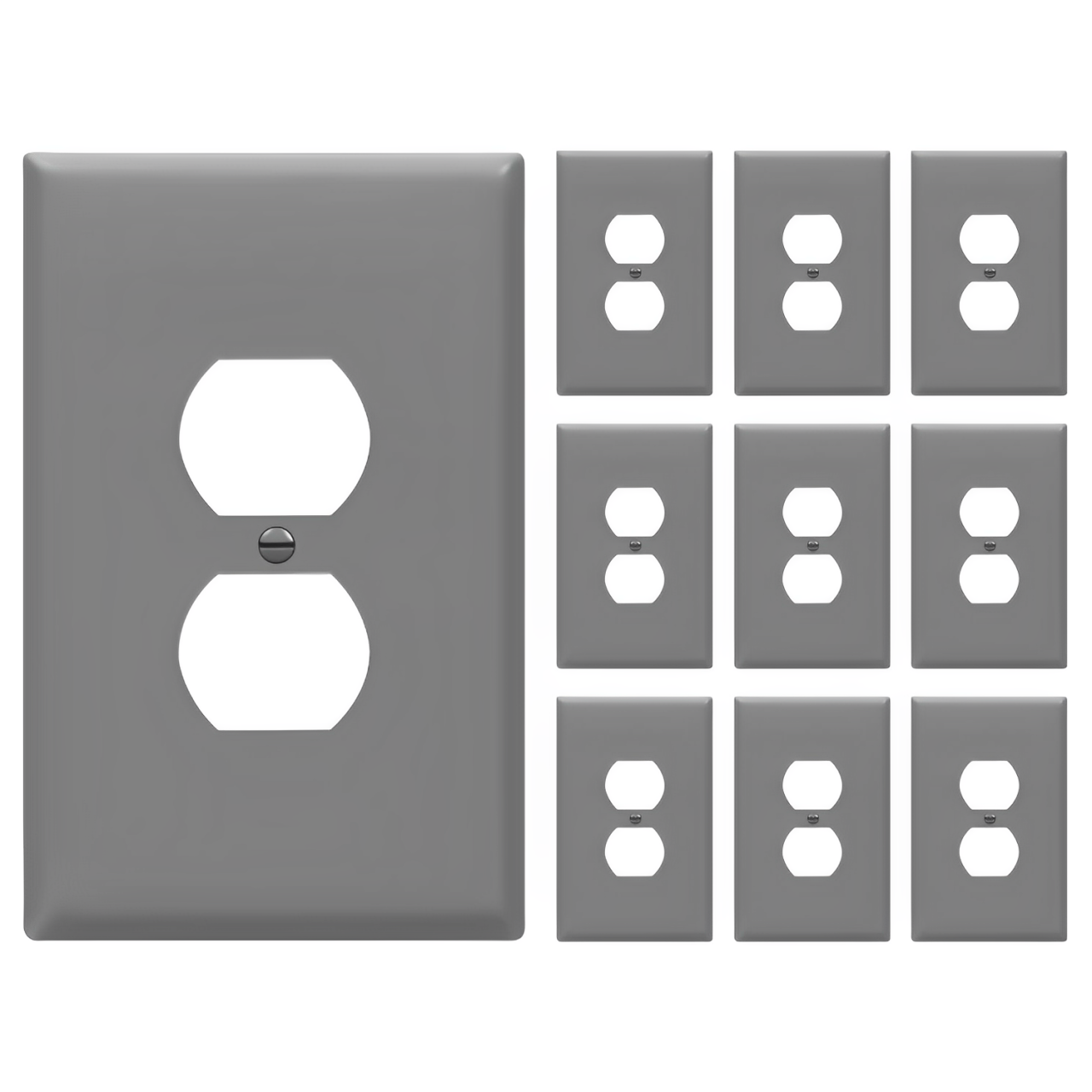 Enerlites Duplex Receptacle One-Gang Wall Plate, Over-Size