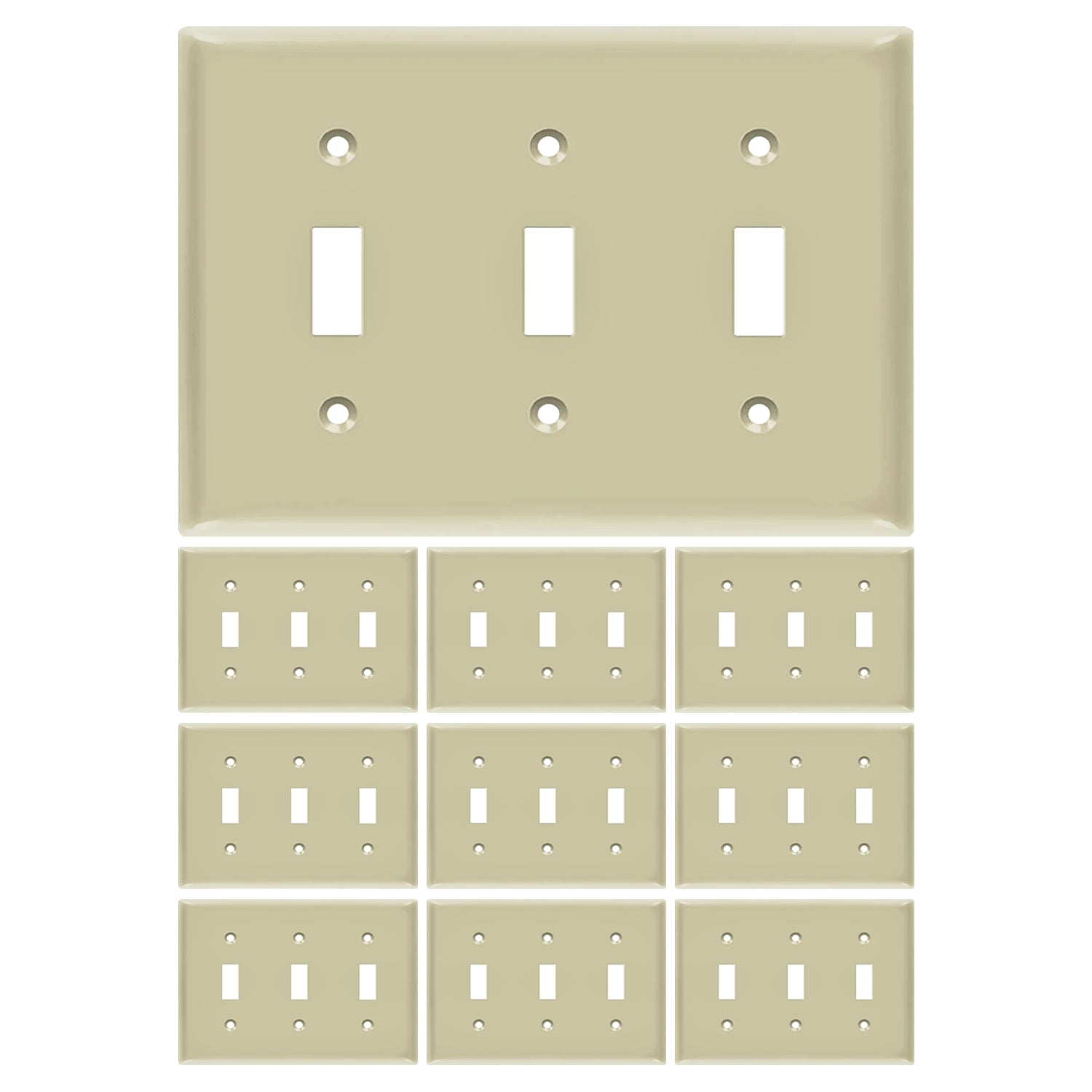 Enerlites Toggle Switch Three-Gang Wall Plate