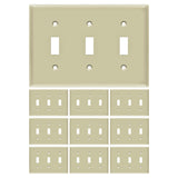 Enerlites Toggle Switch Three-Gang Wall Plate