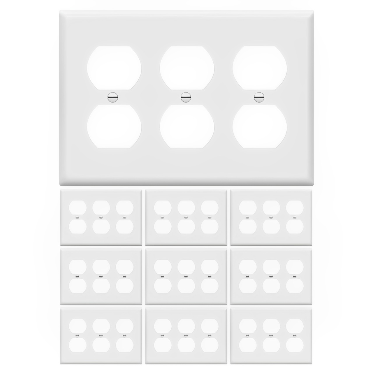 Enerlites Duplex Receptacle Three-Gang Wall Plate