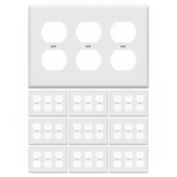 Enerlites Duplex Receptacle Three-Gang Wall Plate
