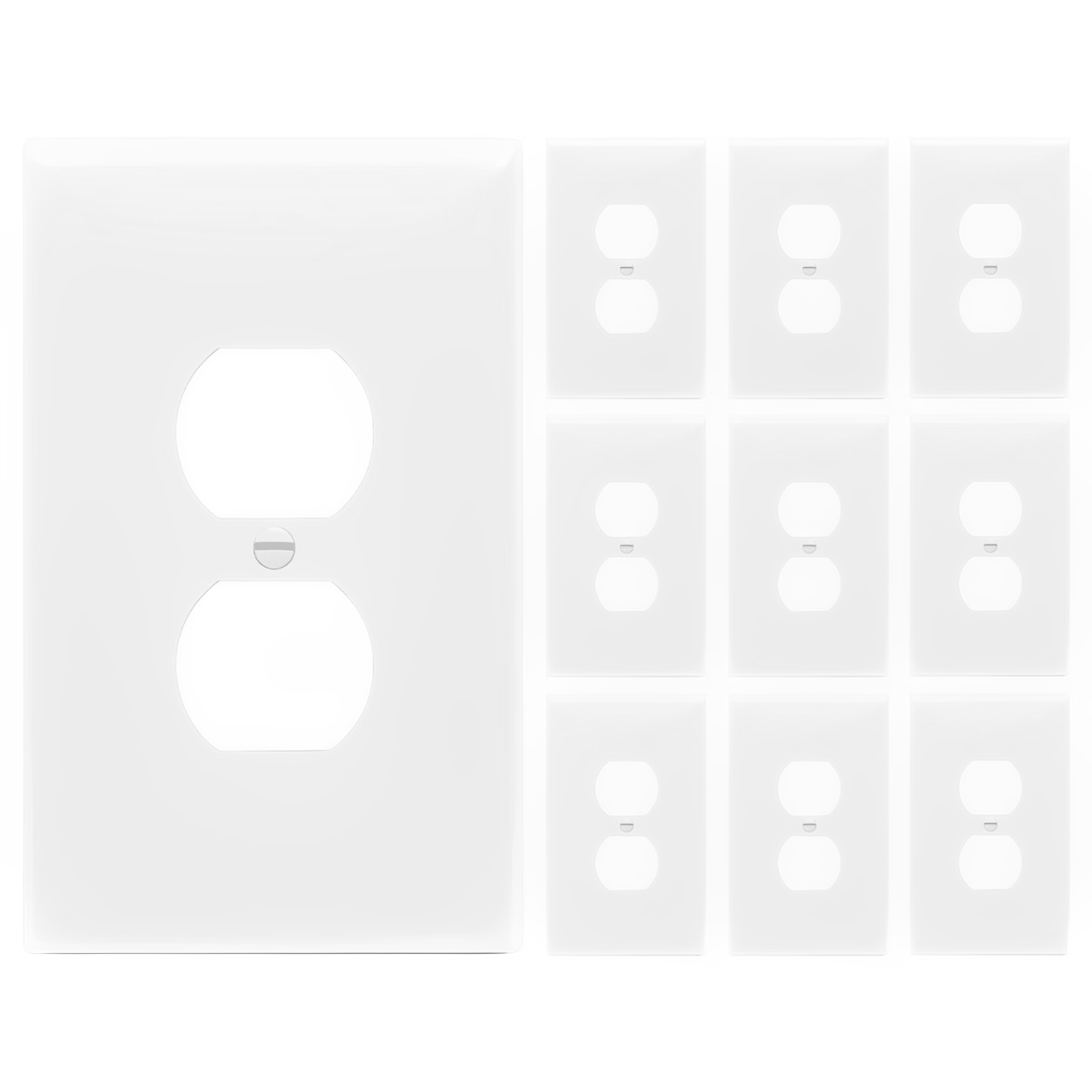 Enerlites Duplex Receptacle One-Gang Wall Plate, Over-Size