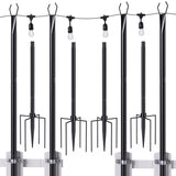 10ft String Light Pole, Black, Matte Finish