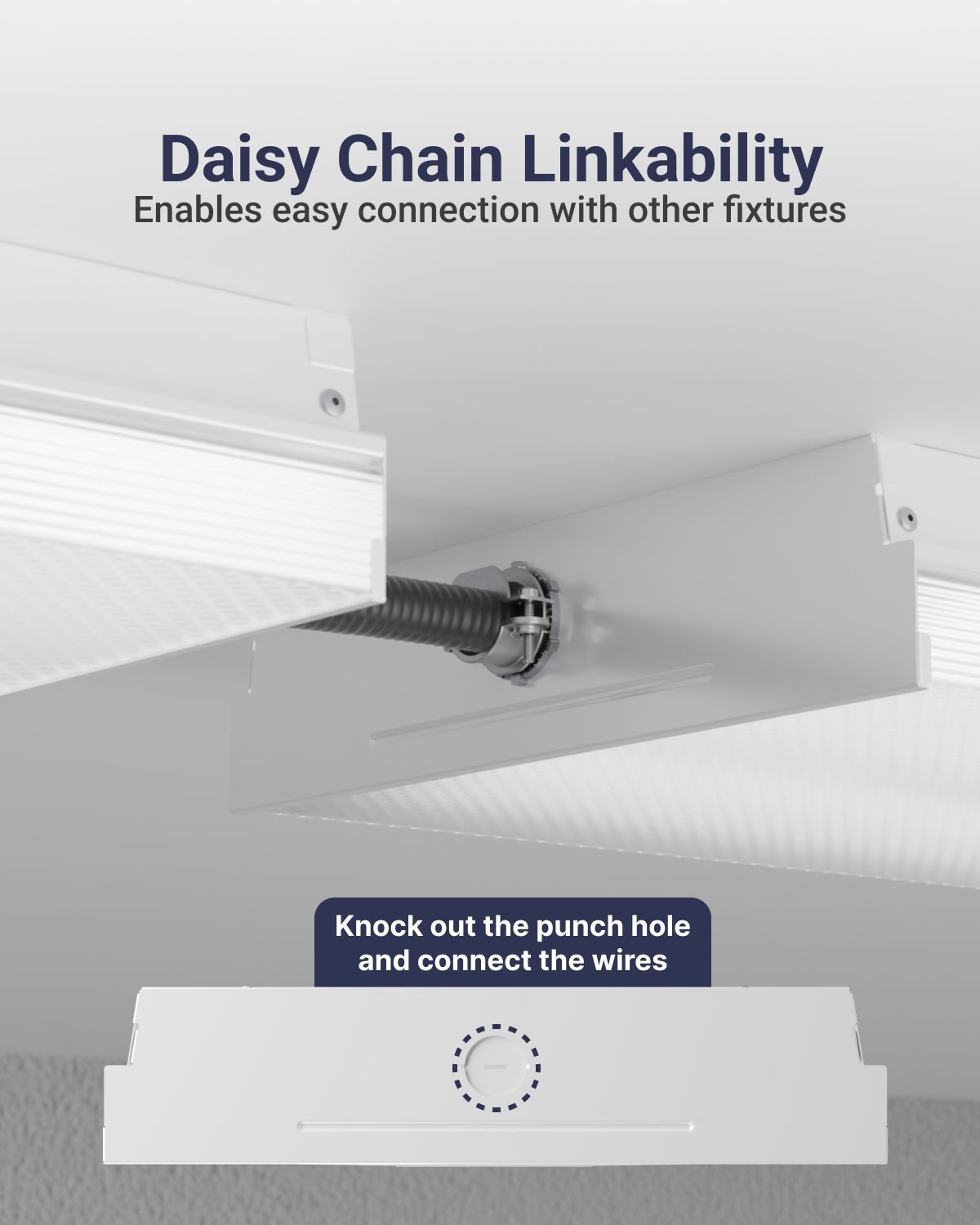 The fixture's ultra-slim, lightweight design seamlessly blends into any ceiling for your indoor space.