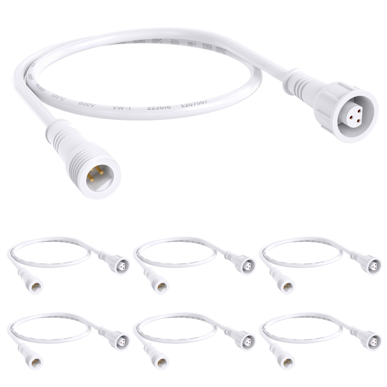 12 Inch 3-PIN Extension Cord for Sunco Selectable CCT Recessed Lights