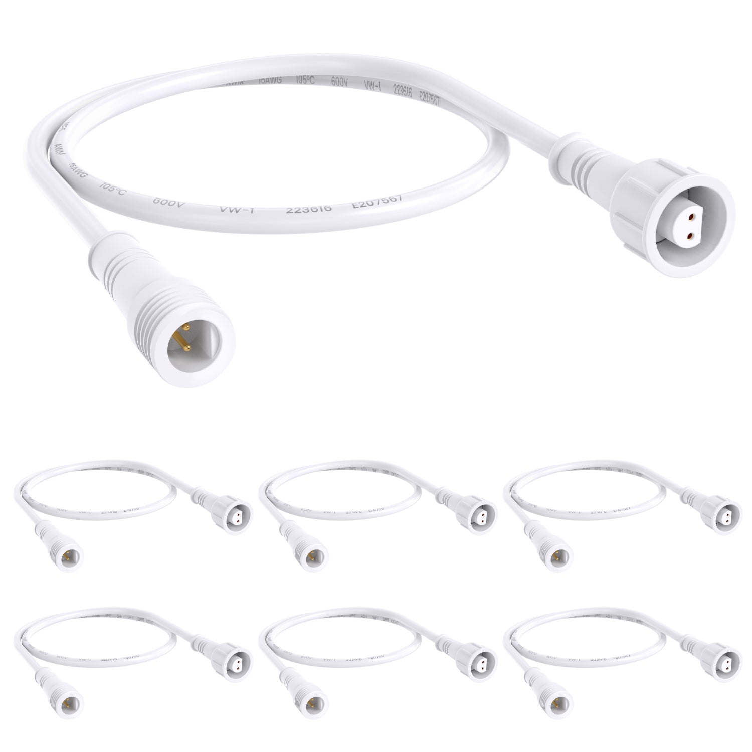 12 Inch 2-PIN Extension Cord for Sunco Single CCT Recessed Lights