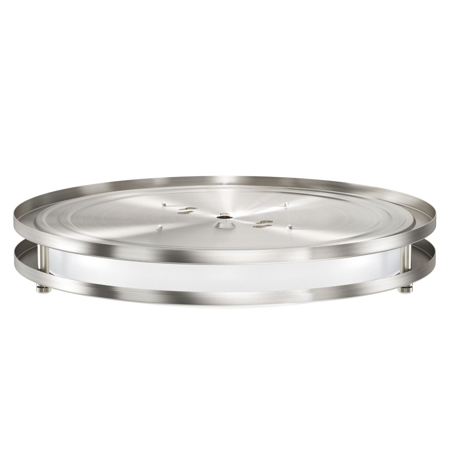 The 12" Brushed Nickel Selectable Ceiling Fixture features a low-profile, clean, modern touch to your residential or commercial environment.