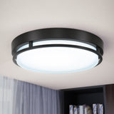 16 Inch Round LED Ceiling Light, Black, Selectable CCT, 1700 Lumens