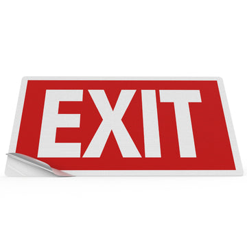 Strong adhesive backing on this aluminum exit sign creates a safe and secure bond to any surface.