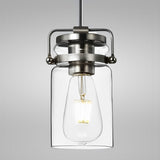 5 3/4" Satin Nickel & Clear Glass LED Mini Pendant Light, P308 Series