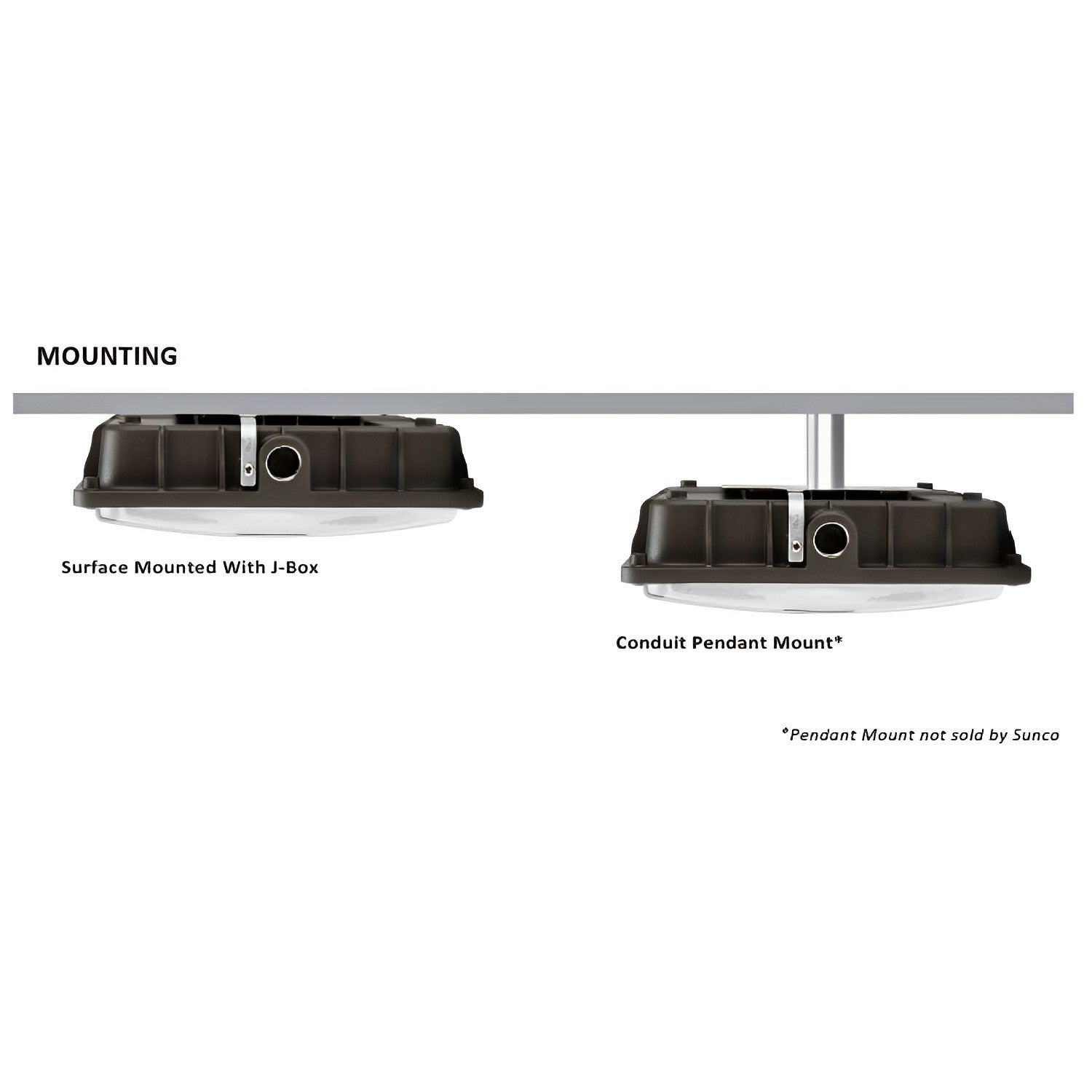 2 Installation Method for 27W exterior led lighting or warehouse led light fixture
