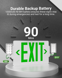 With an integrated battery backup, this exit light provides continuous illumination that lasts over 90 minutes on a full 24-hour charge.