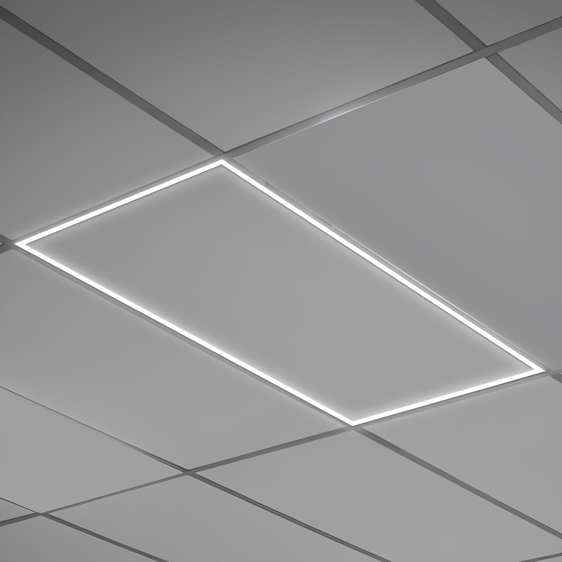 LED Grid Frame Ceiling Light, 60W/50W/40W, 2x4, Selectable Wattage & CCT, 7500 Lumens