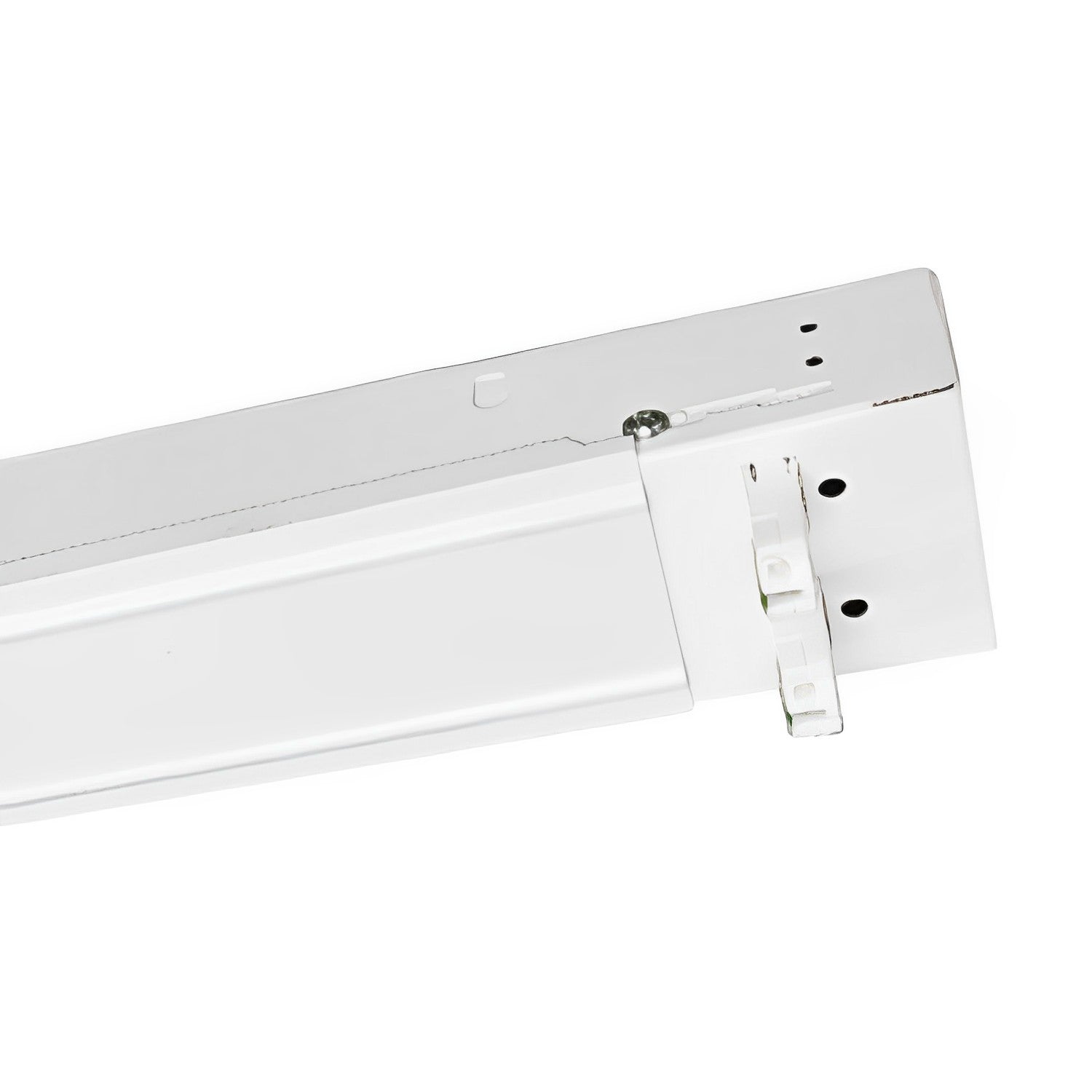 2ft LED Ready Strip Light Fixture - Double Lamp - Non-Shunted - Double Ended - Accommodates 2 T5 LED Tube Lights - White Finish - UL Certified Utility Surface or Hanging Mount Fixture