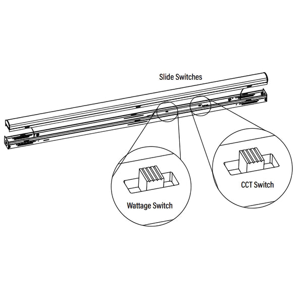 2ft LED Strip Light Fixture 25W 20W 15W Selectable Wattage