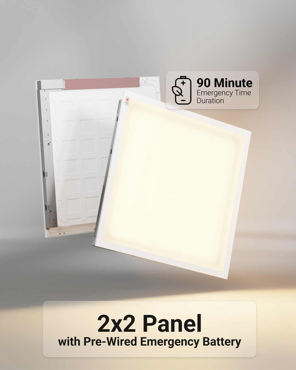 The panel combines powerful LED performance with built-in emergency backup. In the event of a power outage, it automatically provides reliable illumination, ensuring safety and compliance.