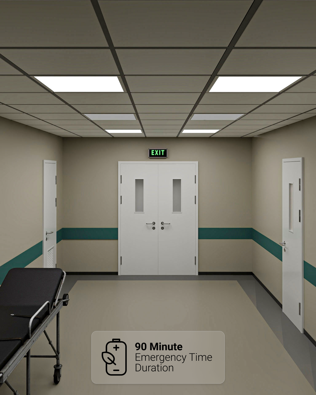 Designed to deliver bright, efficient illumination during normal use—and automatic backup power when it matters most. This low-profile fixture fits standard ceilings and is perfect for commercial, educational, and institutional settings.