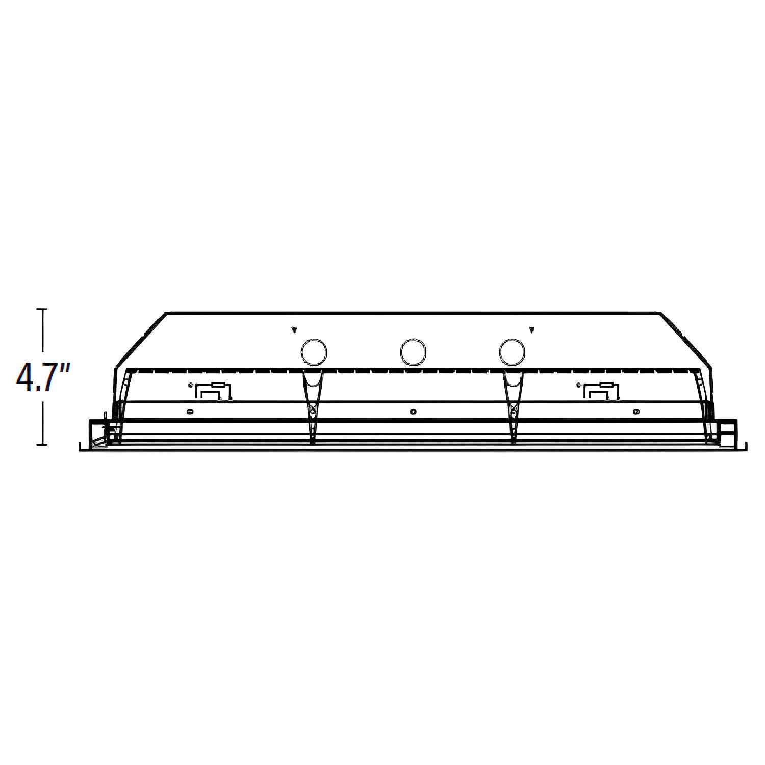 Dimension of 4 ft led light fixture for t8 fluorescent