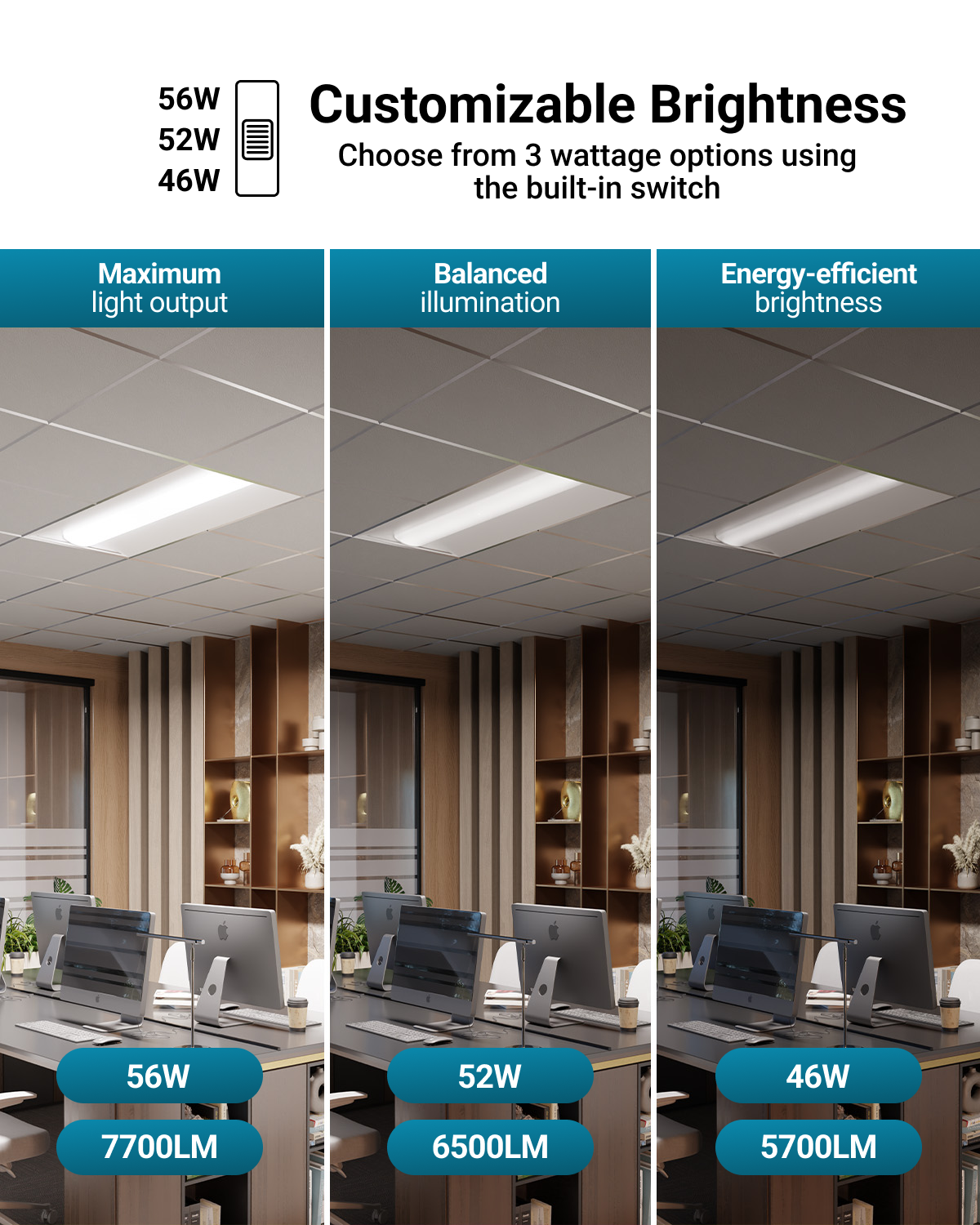 The 2x4 size and center basket design provides even and widespread light distribution for any large space, making it ideal for use in offices, hospitals, schools, and more.