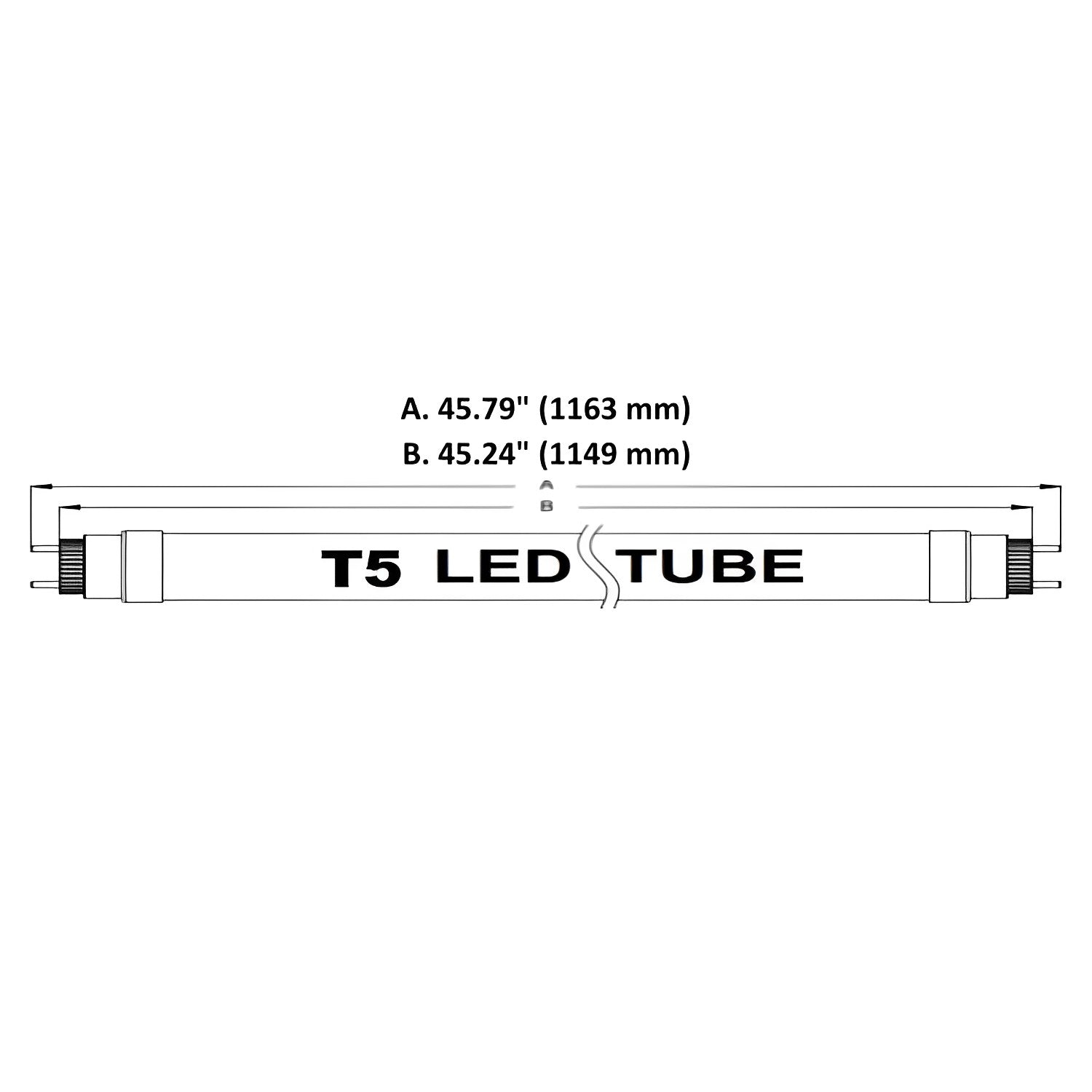 T5 LED Tube, 4ft, Frosted, Bypass, Type B, 24W, NSF Food Safe, Single/Double Ended, 3700 Lumens