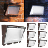 LED Semi Cutoff Wall Pack, Dusk-to-Dawn Photocell, 45W, 7000 Lumens