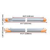 T8 LED Tube with Emergency Battery, 4ft, Clear, Bypass, Type B, 18W, Double Ended, 2200 Lumens
