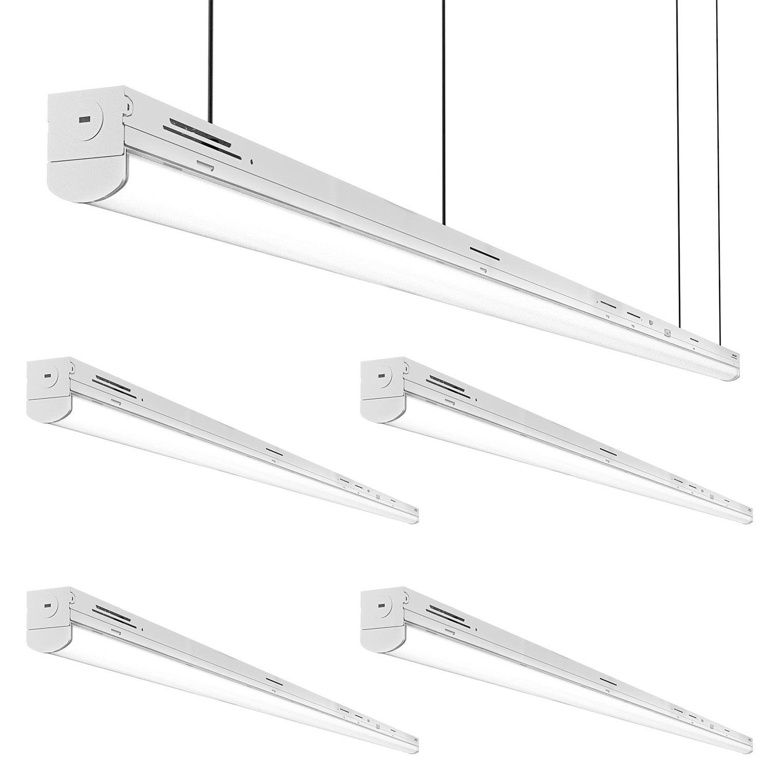 8ft LED Strip Light Fixture, 90W/75W/65W, Selectable Wattage & CCT, 11700 Lumens