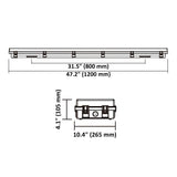 Dimension of 4FT LED Vapor Light Fixture, Selectable Wattage and CCT, IP65 120-277V LED Vapor Proof Fixture for Parking Garage Car Wash Warehouse