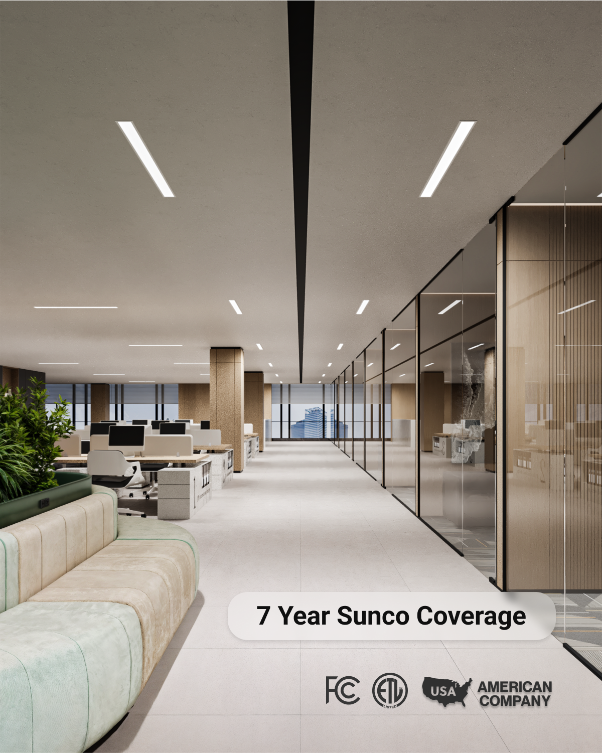 4ft LED Recessed Linear Light, 40W/35W/30W/25W/20W , Selectable Wattage & CCT, 5000 Lumens