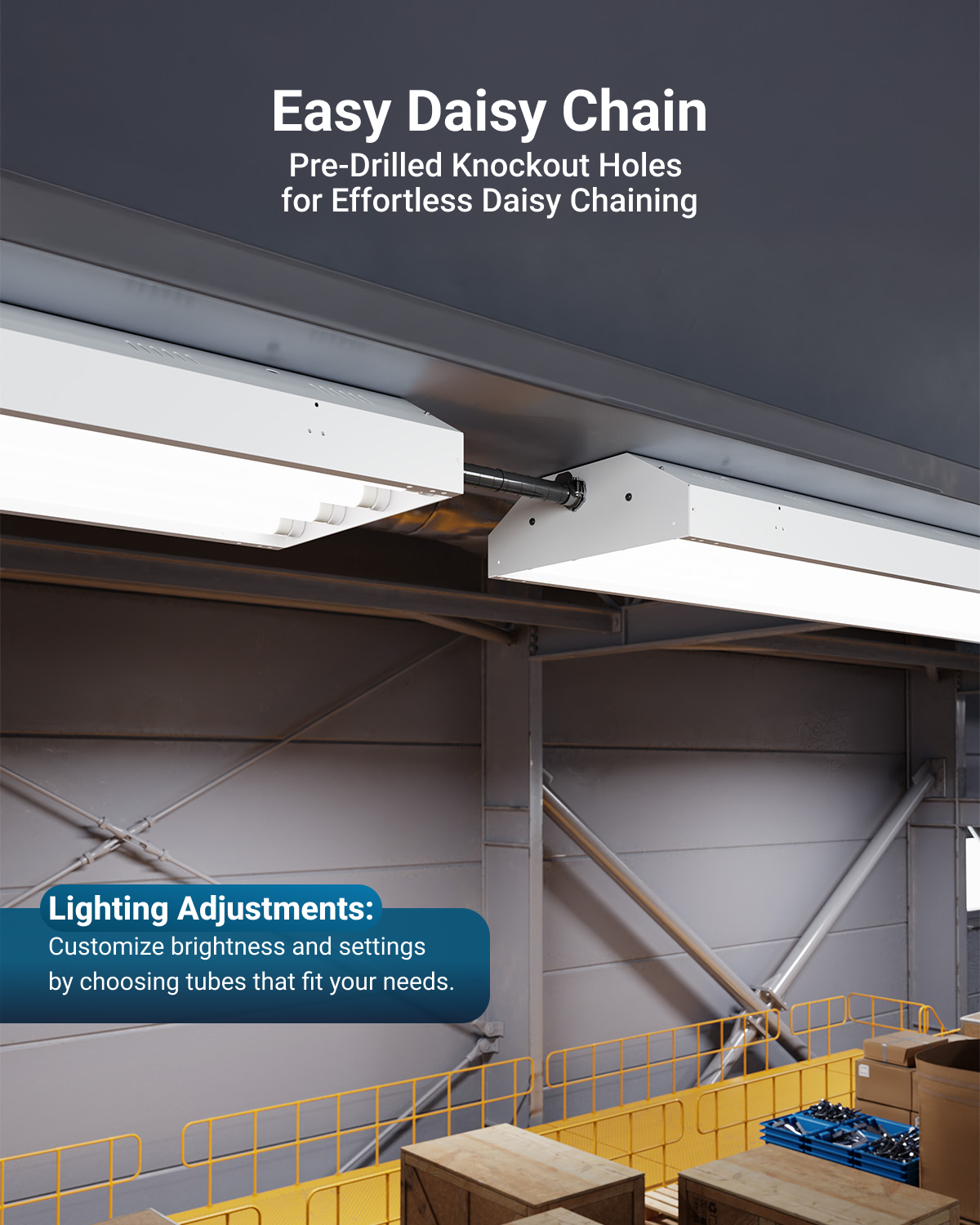The fixture is extendable with up to 4 fixtures.