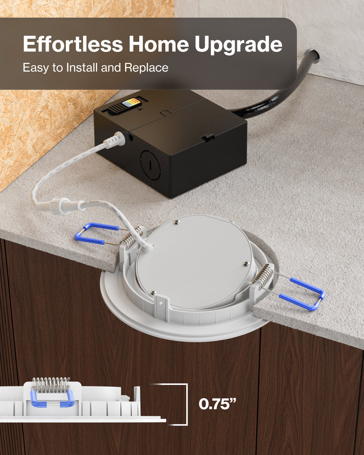 Recessed LED Lighting, 4 Inch, Slim Gimbal, Selectable CCT, 850 Lumens