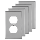 Enerlites Antimicrobial Duplex Receptacle One-Gang Metal Wall Plate, Mid-Size