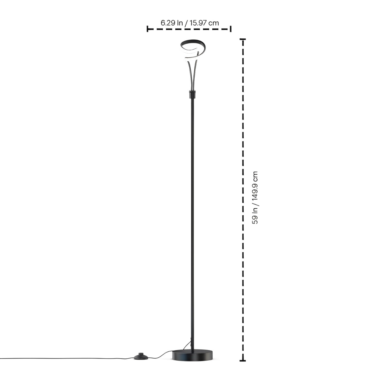 59" Sand Black LED Floor Lamp, 11W, 700 Lumens