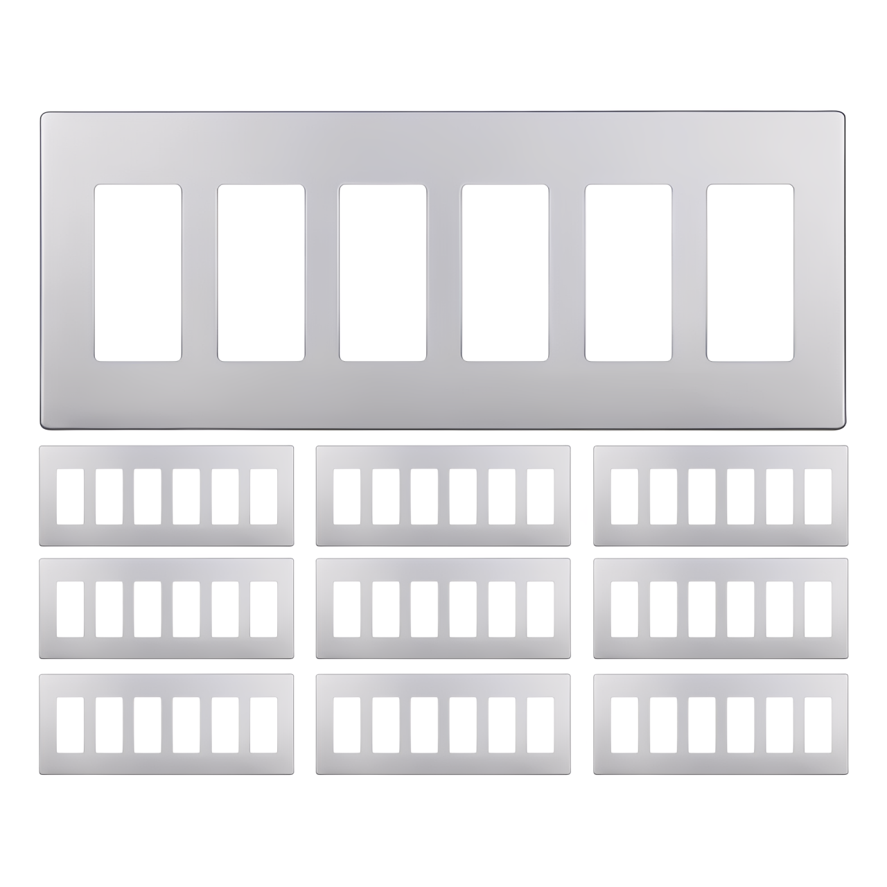 Enerlites Screwless Decorator/GFCI Six-Gang Wall Plate