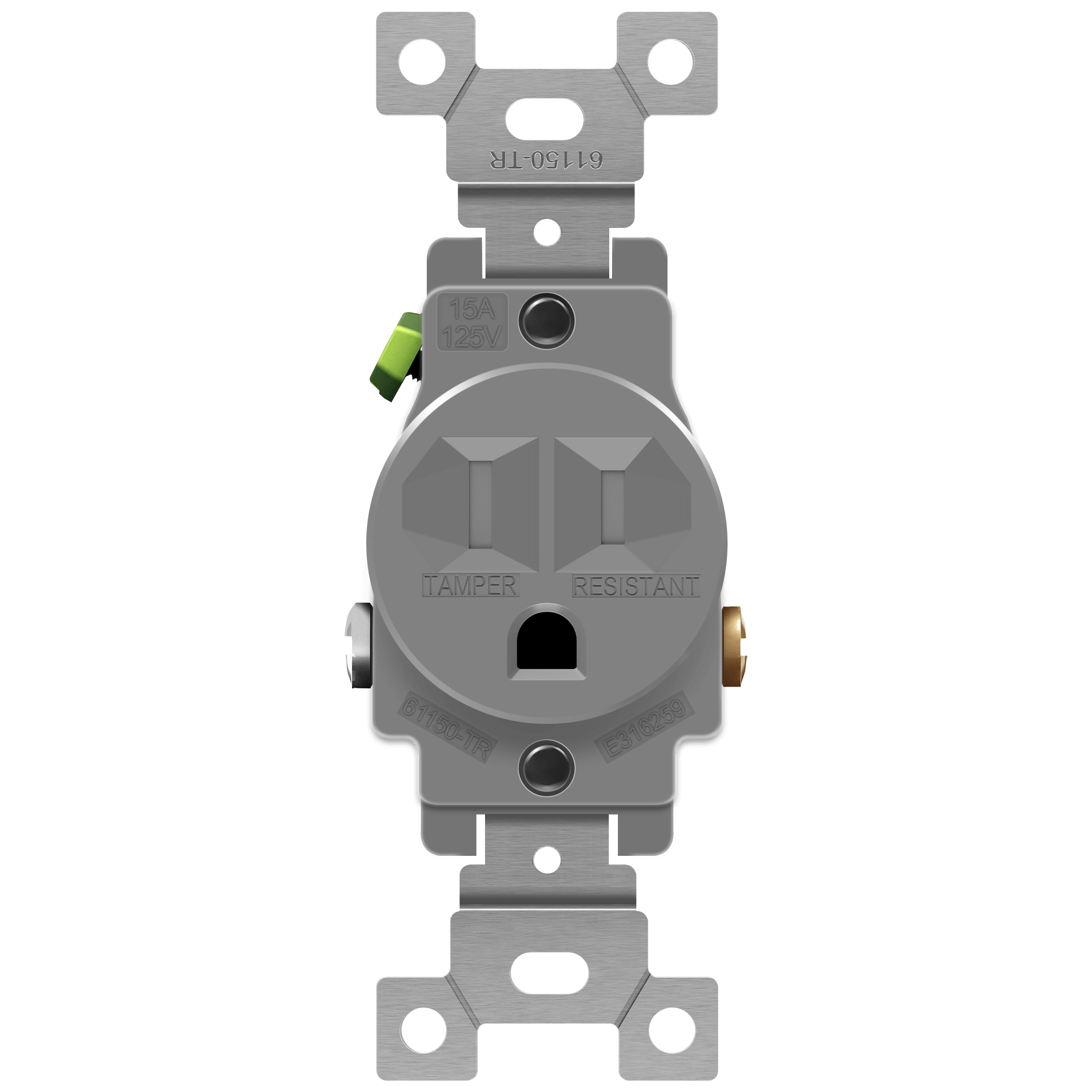Enerlites Commercial Grade 15A Tamper-Resistant Single Receptacle