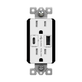 Enerlites 60W Power Delivery, Type A/C USB Outlet, Tamper-Resistant 15A Duplex Receptacles