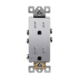 Enerlites Residential Grade 15A Decorator Style Self-Grounding Tamper-Resistant Duplex Receptacle