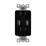 Enerlites 4.8A Dual Type-A USB Charger with 15A Duplex Tamper-Resistant Receptacles and Interchangeable Face Covers