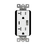 Enerlites 5.8A USB-A/C Wall Outlet, Tamper-Resistant 20A Duplex Receptacles