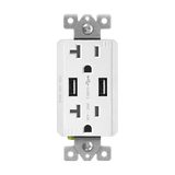 Enerlites 4A Dual USB Charger with 20A Tamper-Resistant Duplex Receptacles