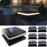 Solar LED Square Post Lights, Dusk to Dawn Photocell, Selectable CCT