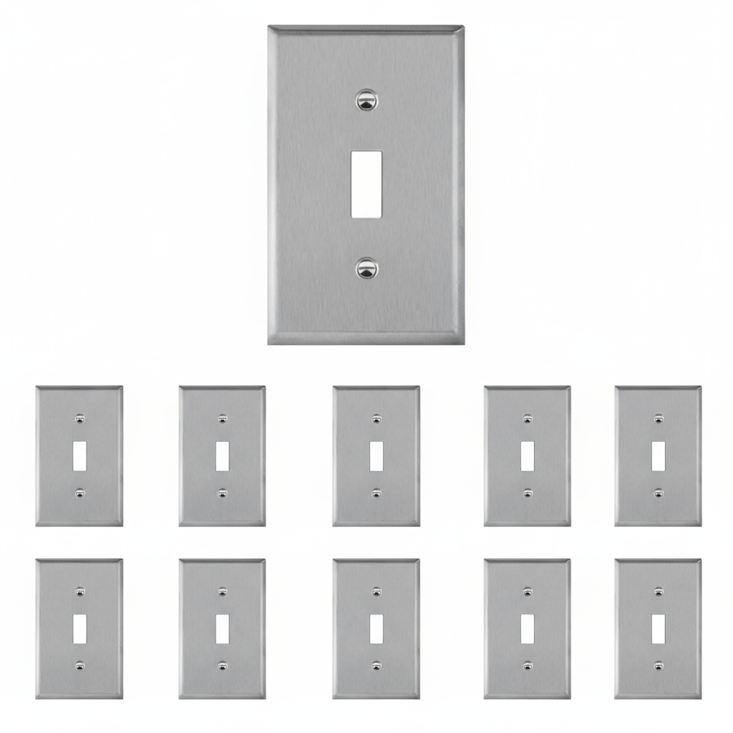 Enerlites Antimicrobial Toggle Switch One-Gang Metal Wall Plate, Mid-Size