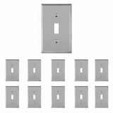 Enerlites Antimicrobial Toggle Switch One-Gang Metal Wall Plate, Mid-Size
