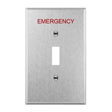 Enerlites Toggle Switch One-Gang Emergency Metal Wall Plate, Mid-Size