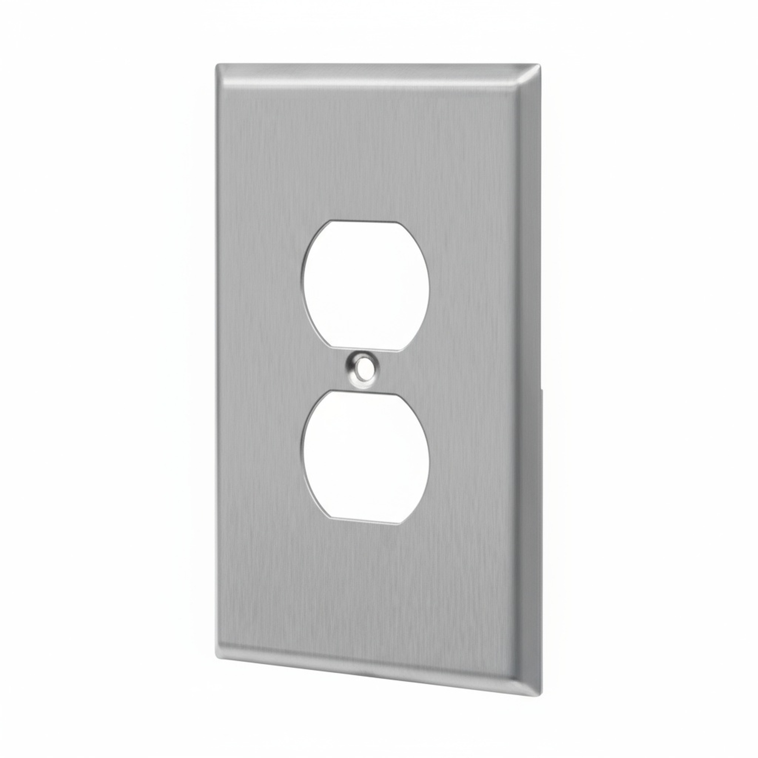 Enerlites Duplex Receptacle One-Gang Metal Wall Plate, Oversize